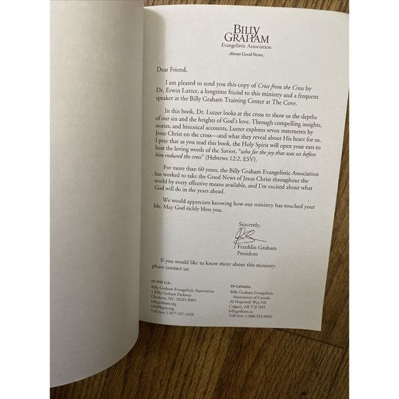 Cries From The Cross Erwin Lutzer Billy Graham Library Religion Christian - Picture 8 of 11